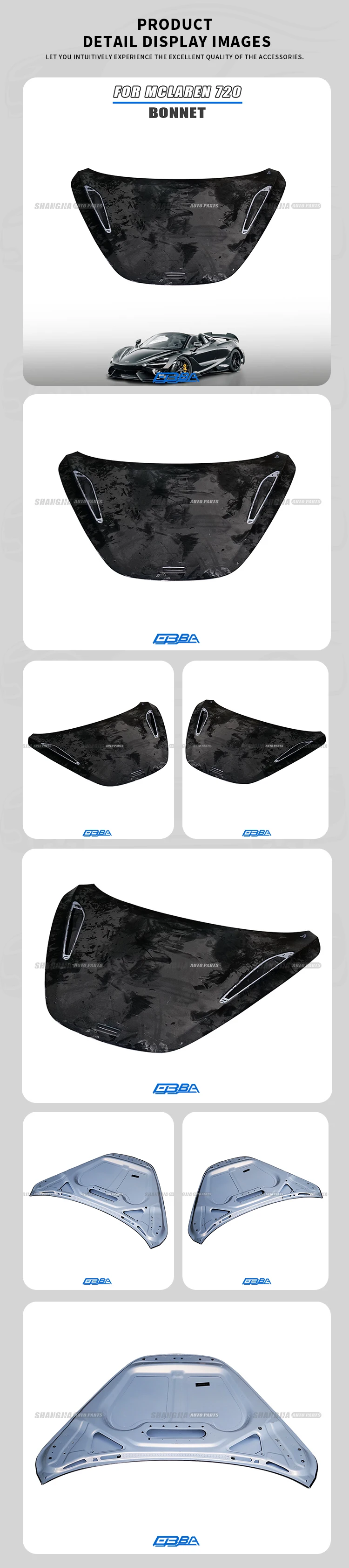 High End Hood Aluminum Alloy Material Engine Hoods For McLaren 720 14AC195CP manufacture