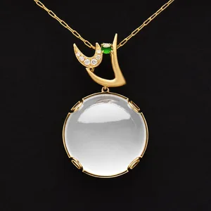 qingyabailu feicui 5A grade natural crystal Zhenyang Green Jadeite egg-shaped pendant for delicate collar chain