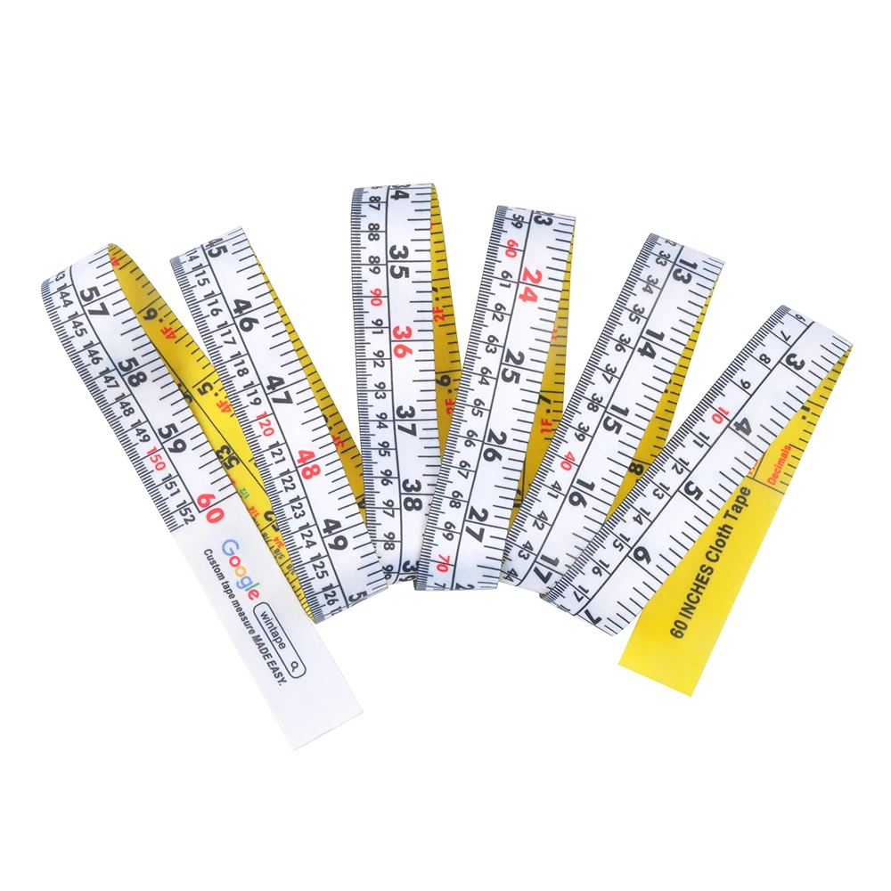 Wintape 60 Inch Portable Cloth Tape Measure Fractions Decimals Scales ...