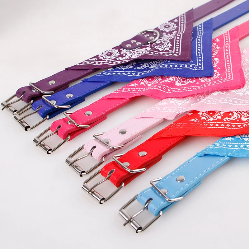 multi-color optional printed pet retractable triangle collar pet dog scarf bandana custom
