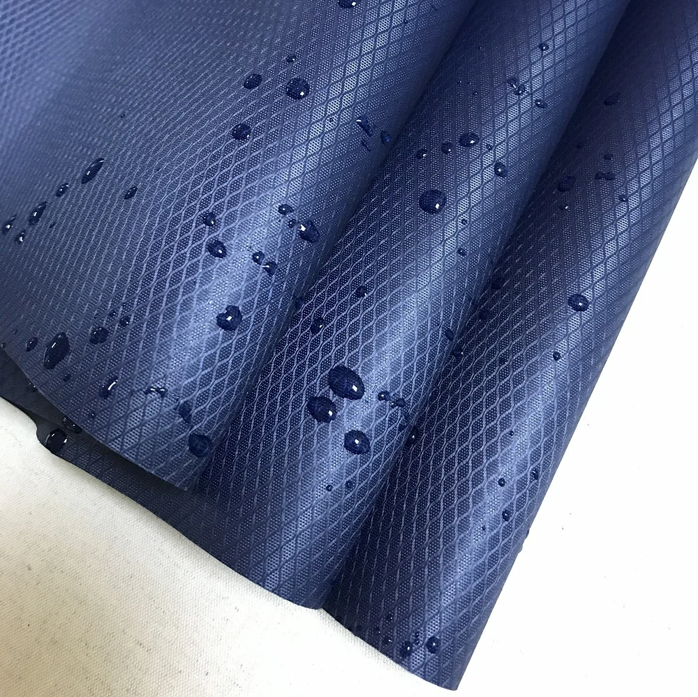 Eco-friendly Outdoor Durable Waterproof Bag Fabric TPU Coated 210D Nylon Diamond Ripstop Fabric with PU Coated