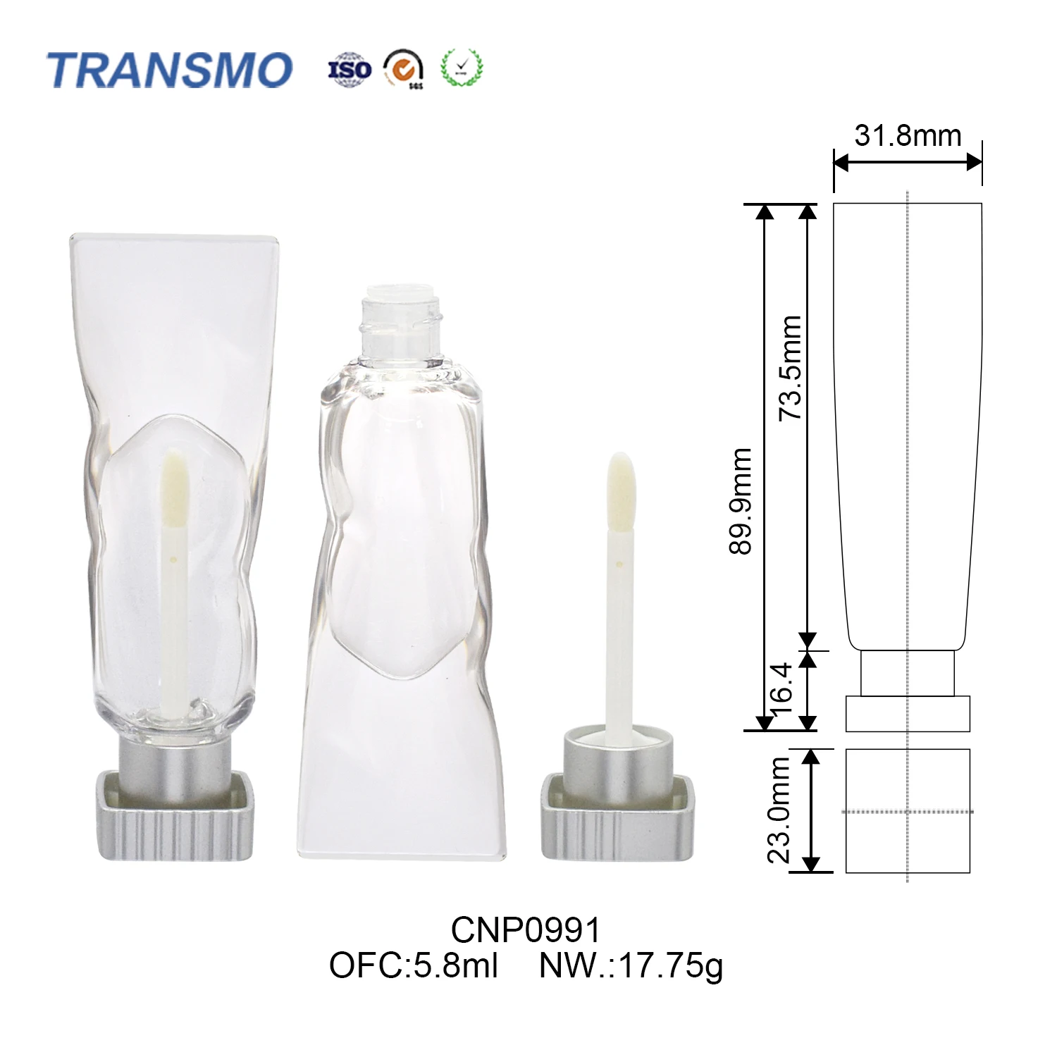 5ml Lip Gloss Wand Tubes Customize Crystal Lipgloss Tubes Custom Logo