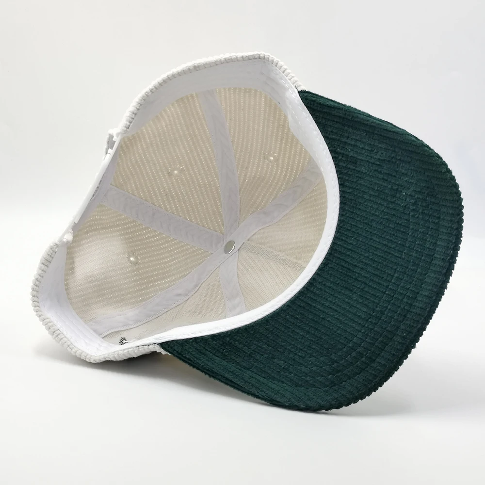 Custom 5 Panel Low Profile Embroidery Corduroy Unstructured High Quality Flat Bill Adjust Wholesale Snapback Caps Hat