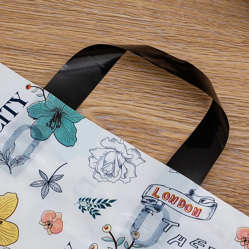Customized Logo Printing PE Plastic Tote Shopping Bag