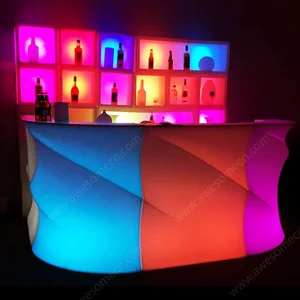 Recharge Portable Bar Party Table Led Coffee Shop Sectional Table Glowing Bar Counter Light Commercial Furniture