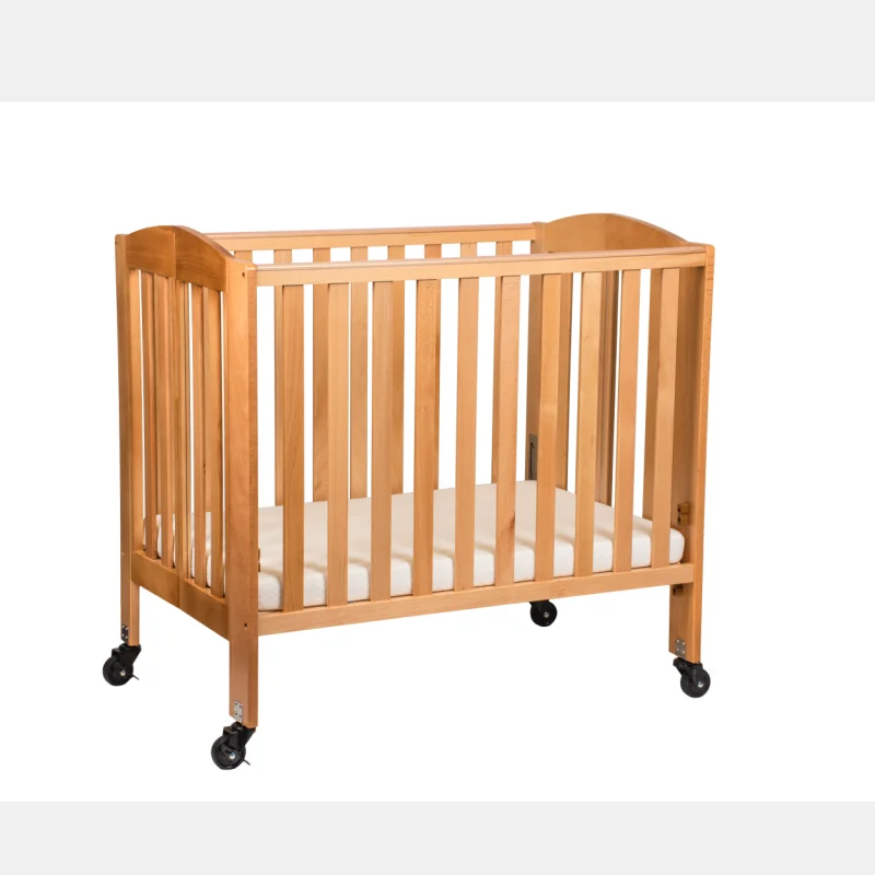 easton质量证书4 5星级酒店使用山毛榉木制婴儿床折叠婴儿婴儿床,带