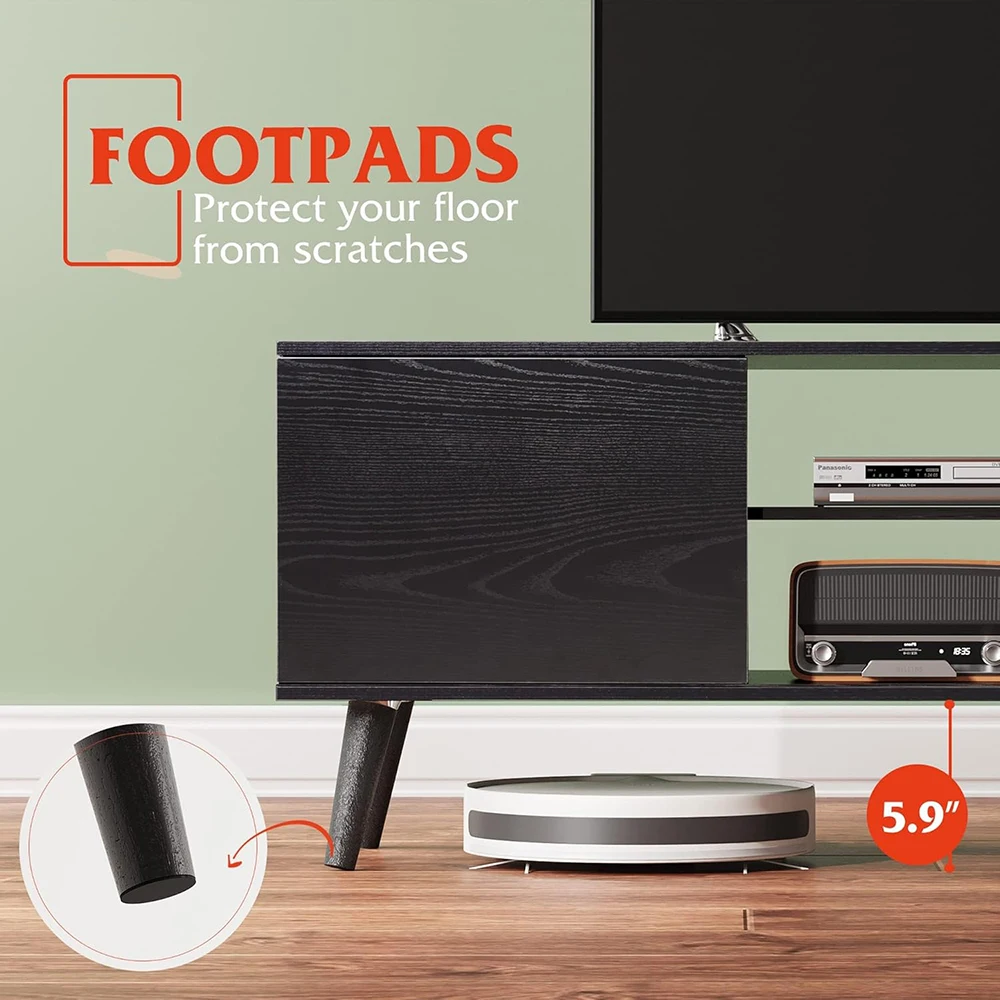 60 inch tvs entertainment center with storage cabinets tv table for living room decor-8