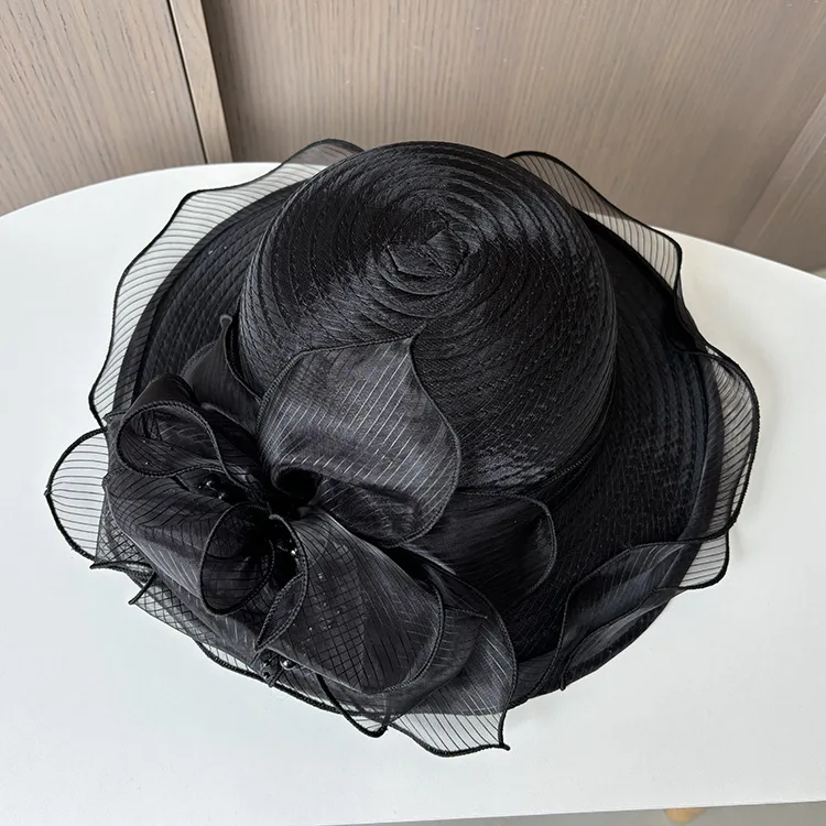 Organza Church Fascinator Wedding Tea Party Derby Hats for  display picture 3