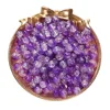 Two-tone crackle glass beads - purple and white