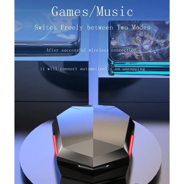 Дешевые оптом TWS Игровые наушники BT с низкой задержкой Bt микрофоном двойным режимом водонепроницаемые беспроводные