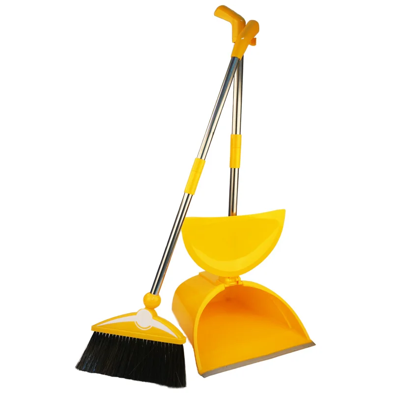 High Quality Durable Color Box Household Detachable Long Handle Plastic Broom and Dustpan Cleaning Tools
