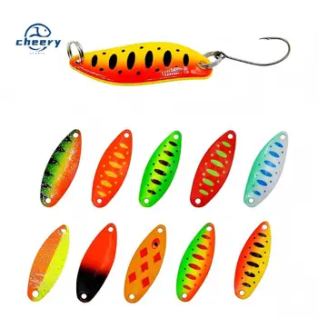 CHEERY Metal Midwater Trout Fishing Spoon Lure Hooks Printed New Design for Freshwater Fish Carp River Lake Stream Use Model – Metal Jig – view 2