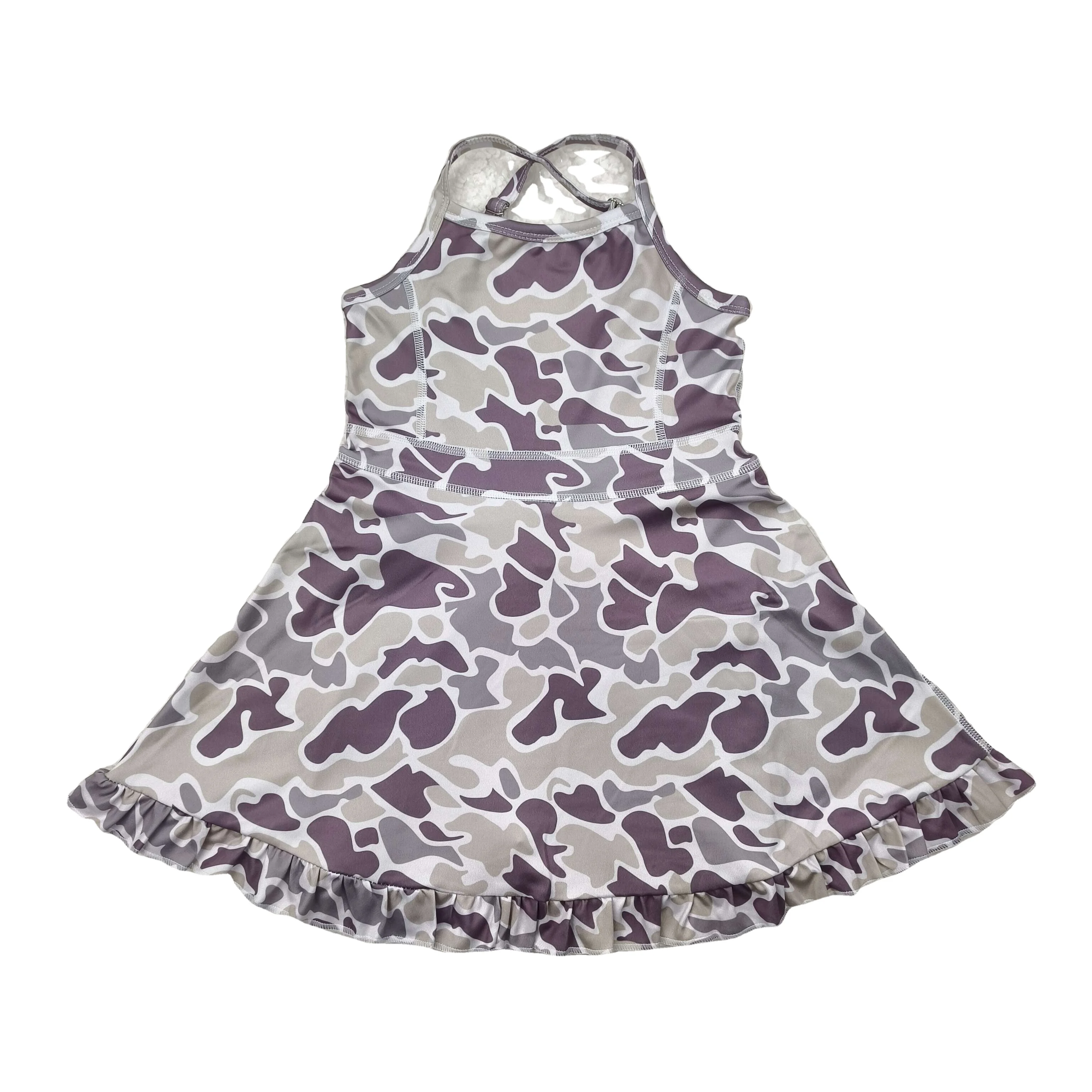 Hunting Clothing Camouflage Print New Designs Sports Yoga Little Girls  Dress Cute Bows Safety Shorts Wholesale Baby Clothes