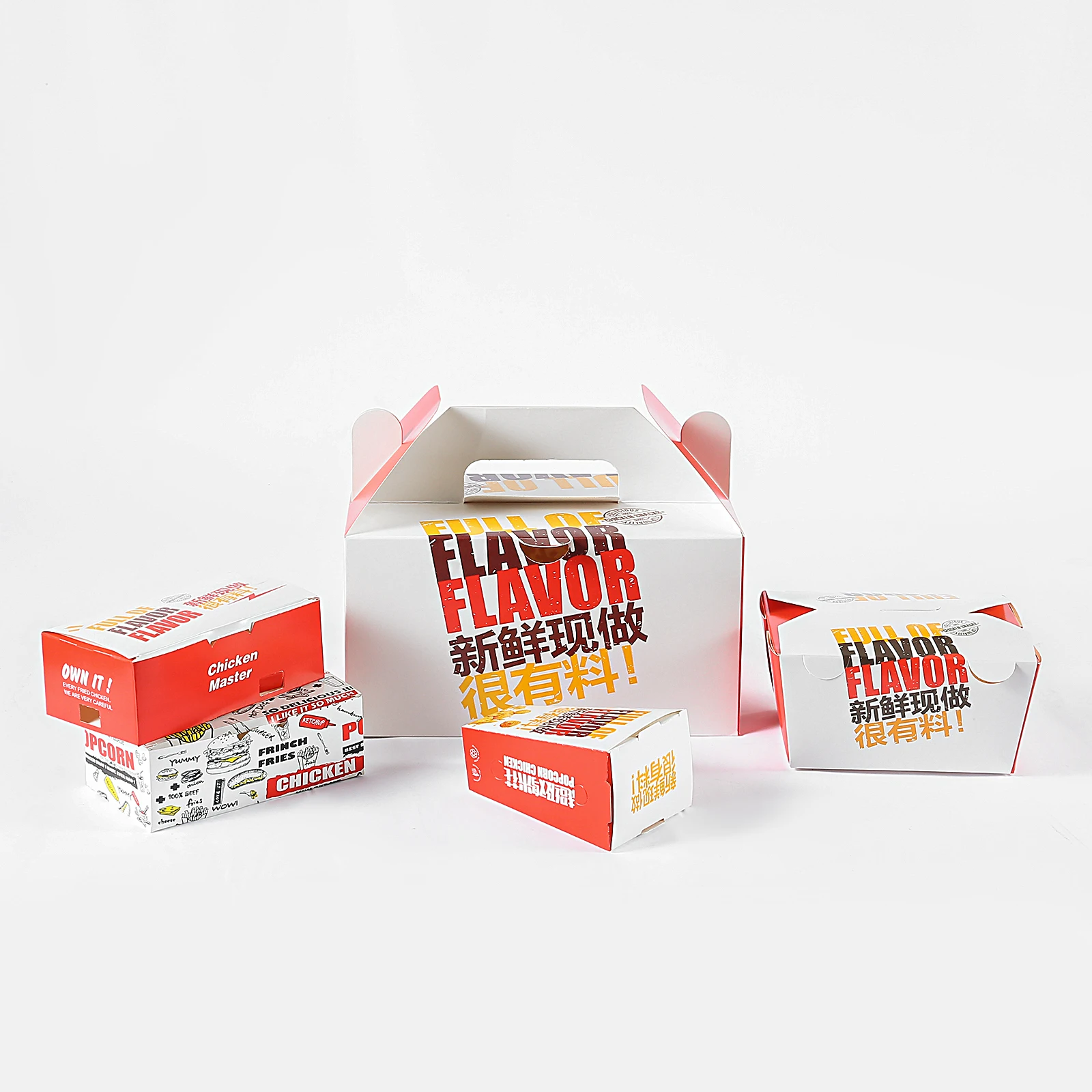 Convenient Fast Food Packaging Boxes Oil And Water Resistant Restaurant Lunch Boxes