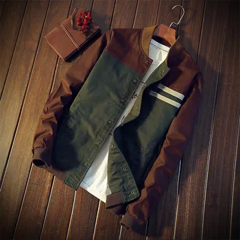 2023 autumn and winter side seam side pocket youth ordinary slim single-breasted green cotton casual fashion spot jacket