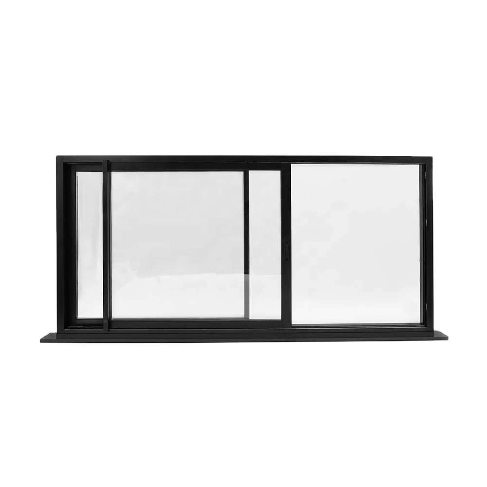 black aluminium profile aluminium sliding windows double panes aluminium sliding window