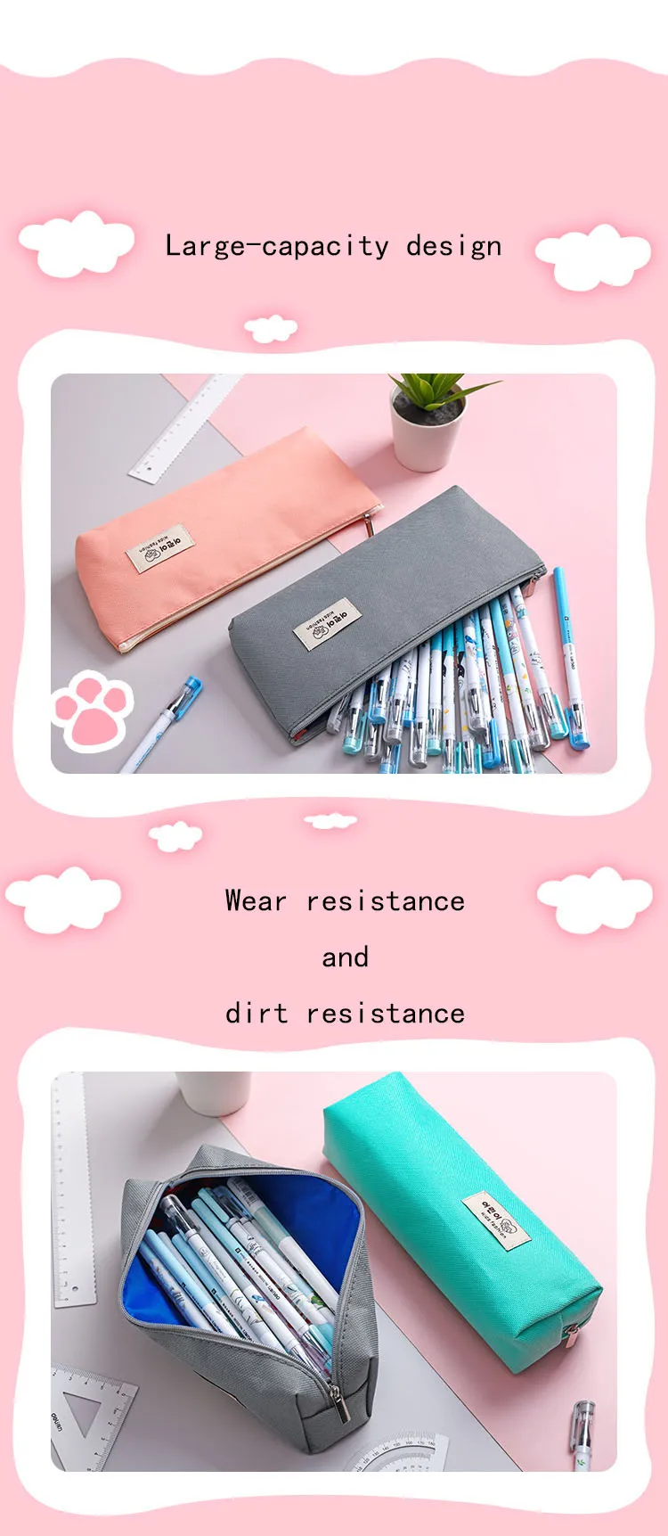 Wholesale Simple Largecapacity Pencil Bag Box Light Stationery Pencil