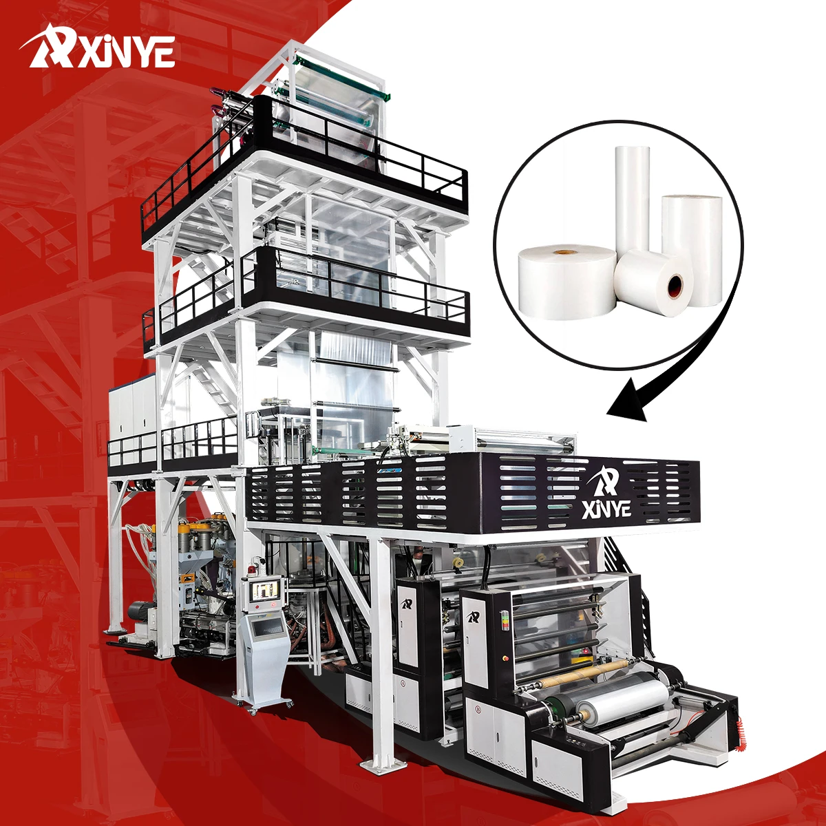 Automatic 3-5 Layer ABA High Speed Biodegradable Hdpe Ldpe Lldpe Pe PP Mulch Plastic Bag Film Blowing Machine Plastic Extruder