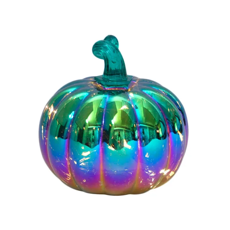 Halloween Luminous Decoration Glass Pumpkin  Accessories Decor LED Pumpkin