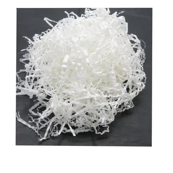 Basket filler stuffing small cut cotton tissue kraft crinkle white shredded paper for gift box