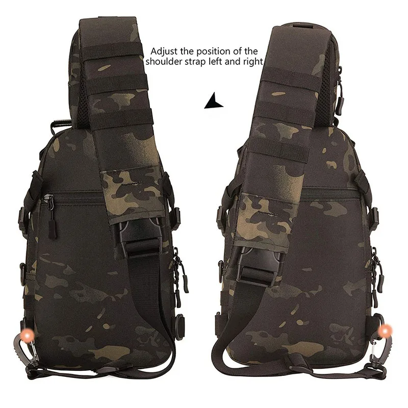 Camouflage Tactical Shoulder Bag Hiking Messenger Backpack Nylon Outdoor Hunting Trekking Chest Sling Bag