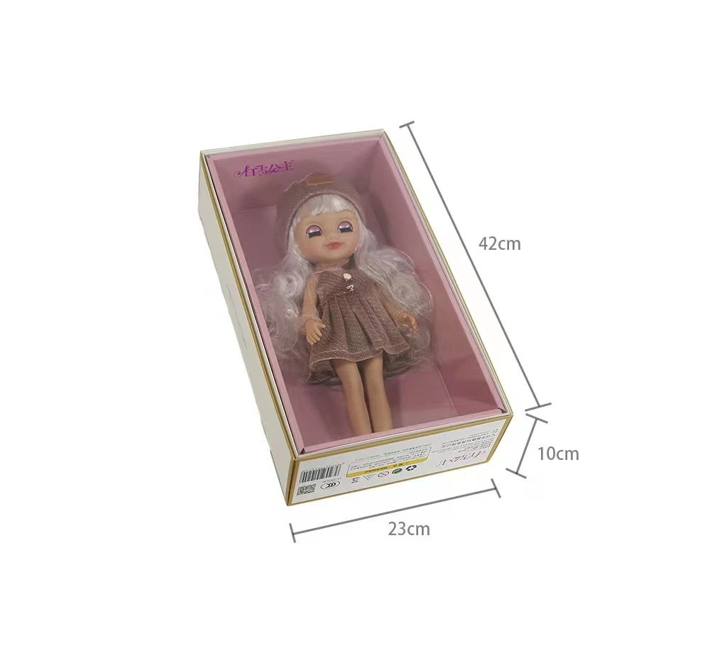 Custom Foldable Corrugated Cardboard Box Doll Children Kids Toy Packaging Empty Paper Box With PVC Window