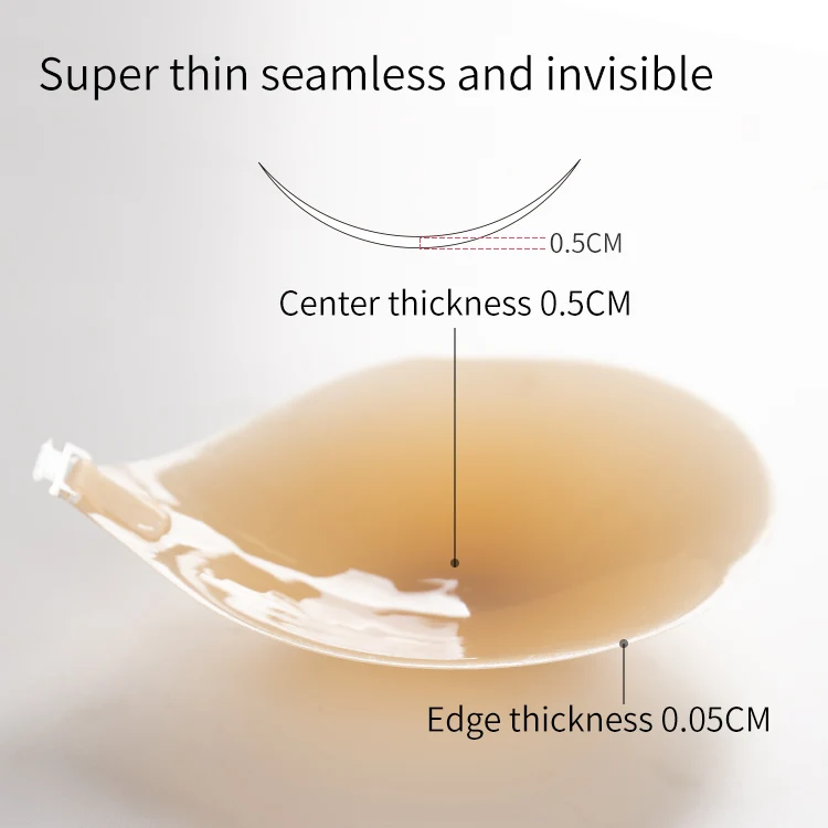 Xinke Silicone Solid Breast Lifting Durable Self Adhesive Backless Sticky Bra for Women Wedding