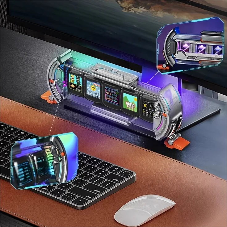 Divoom Times Gate　サイバーパンク　デジタルクロック　スマホ連携 Amazon.com: Divoom Times Gate - Cyberpunk Gaming Setup