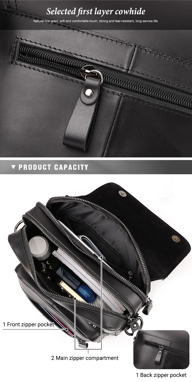 HUMERPAUL Vintage Waterproof Leather Crossbody Bag product description image