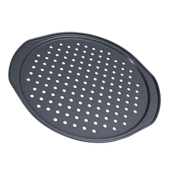 New Arrival Pizza Crisper Perforated Pizza Pan Carbon Steel Non Stick Pizza Crisper Pan Holes Round Tray Baking Pan