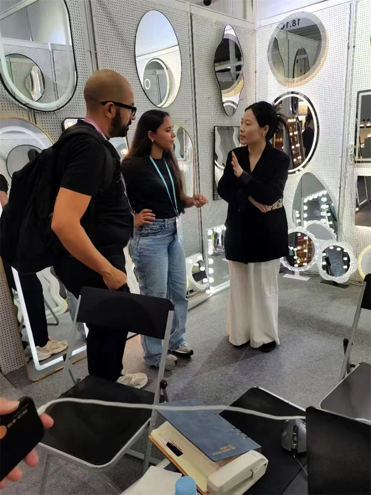 product round modern aluminum alloy frame full body wall mounted mirror for home decoration living room-13