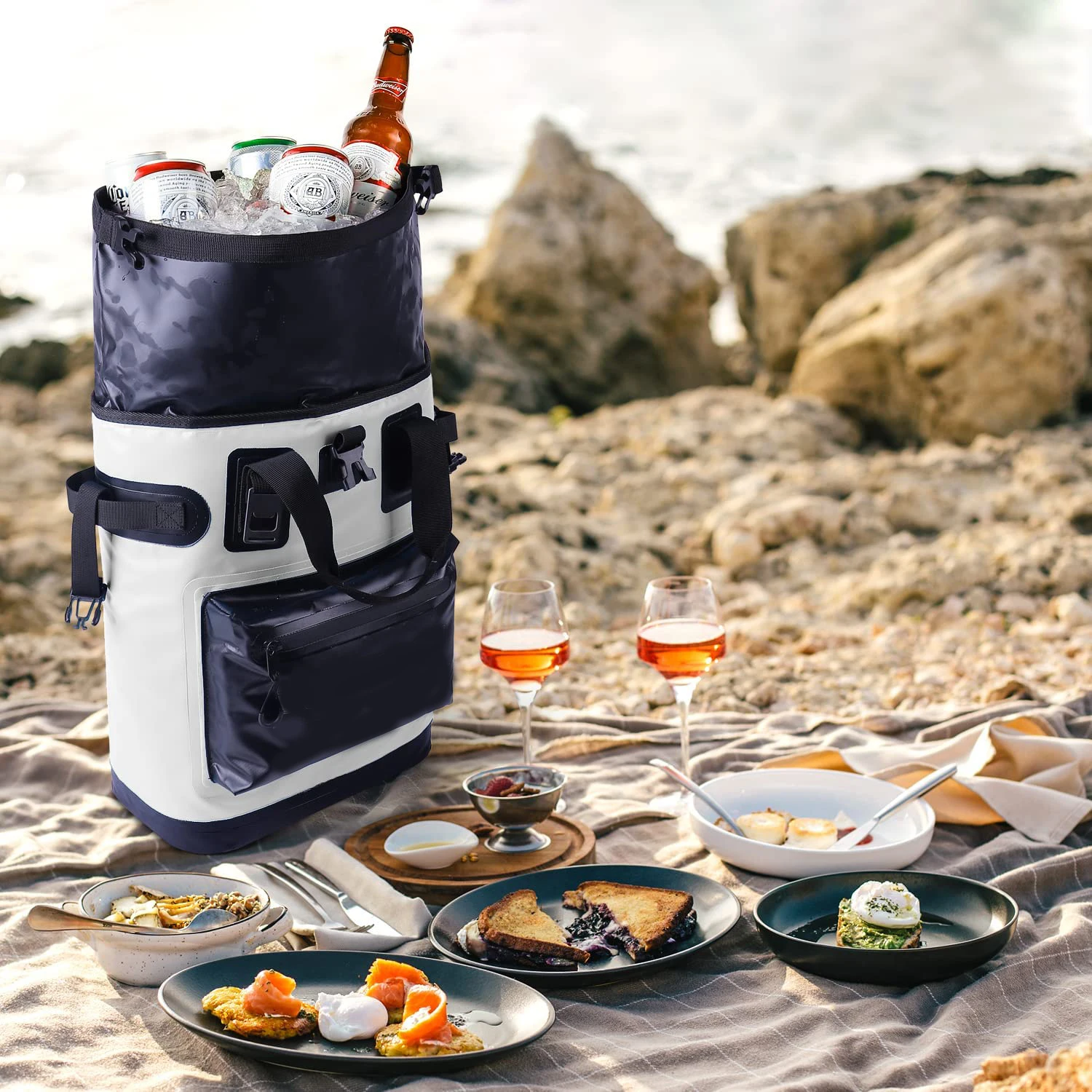 Insulated Thermal Cooler Bag Backpack For Picnic Lunch Food Drink Ice Cream Storage Travel Camping Bag Leakproof 20l I.104593591