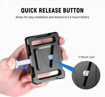 NEEWER Mini V Mount Battery Plate With 1/4" Thread and Quick Release Button, Compatible With FXLION Sony NEEWER V Mount detail image