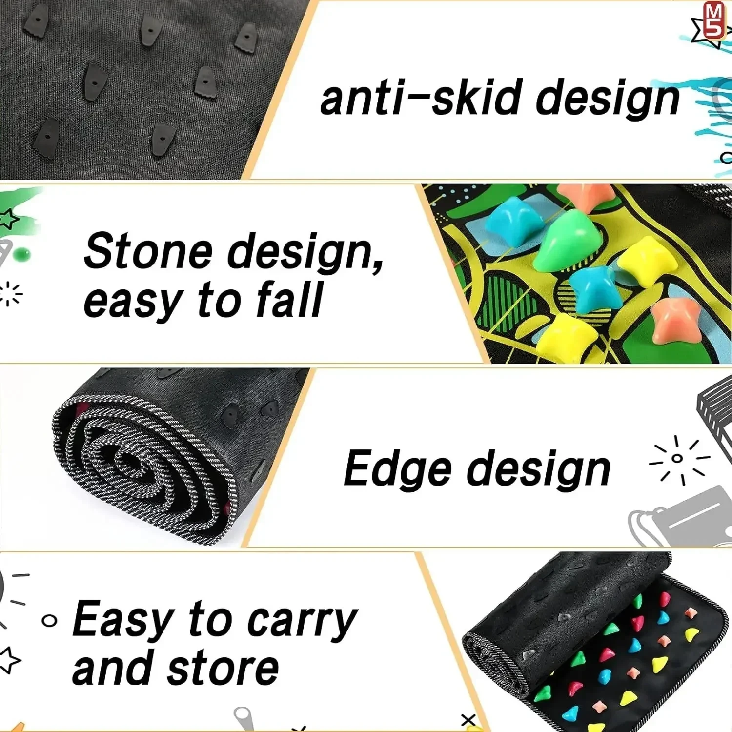 便携式指压板足部按摩垫健康走脚压板按摩器仿鹅软石腿背