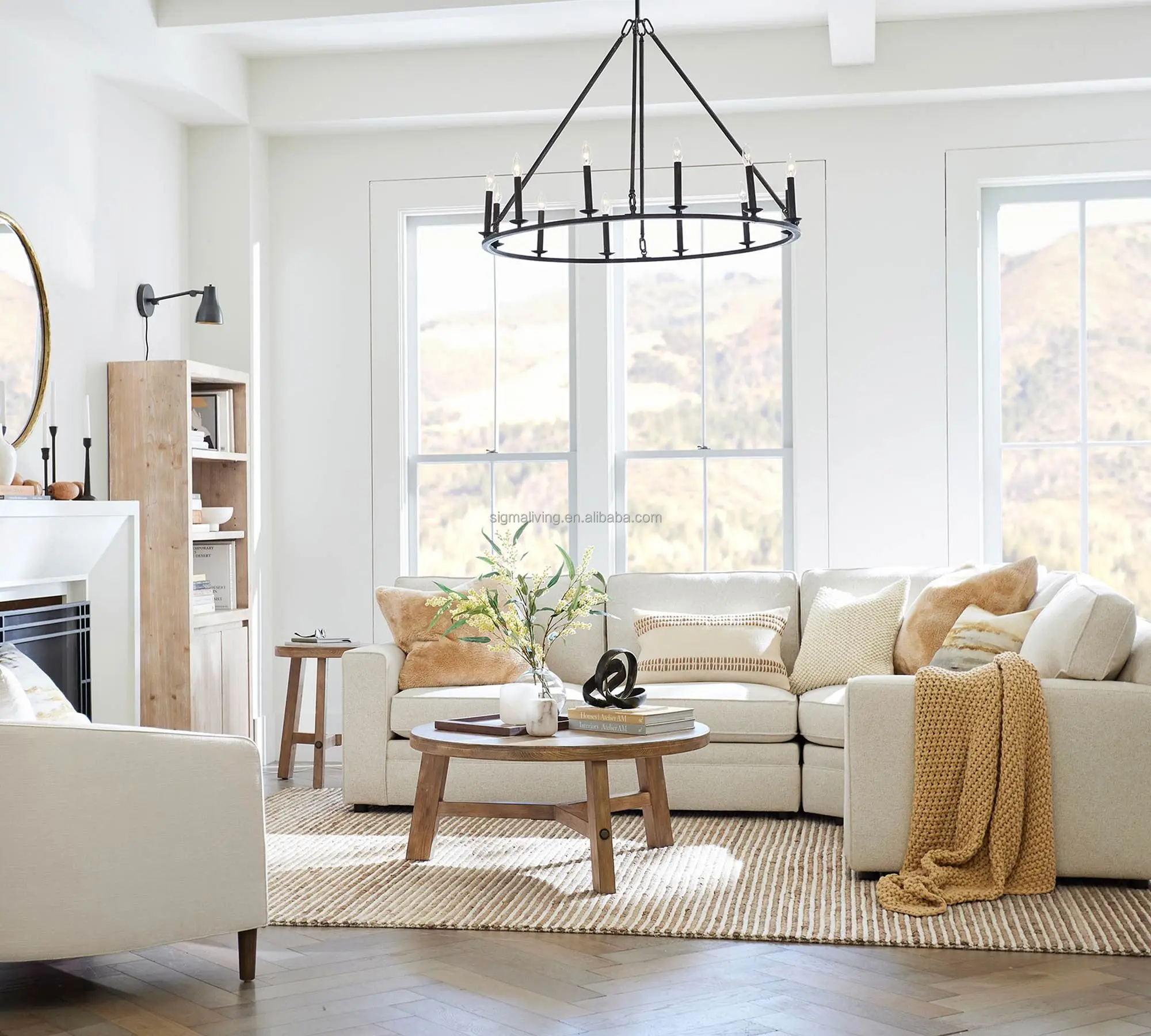 chandelier light luxury light Iron round chandelier