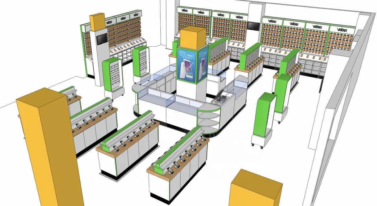 Display Cell Phone Showcase Cellphone Showroom Furniture Phone Case Accessories Display Mobile Phone Shop Interior Design
