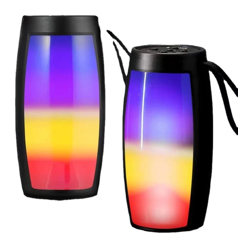 LED Light Portable Bluetooth Speaker Wireless Bass Column Waterproof Outdoor USB Speakers Support AUX TF Subwoofer