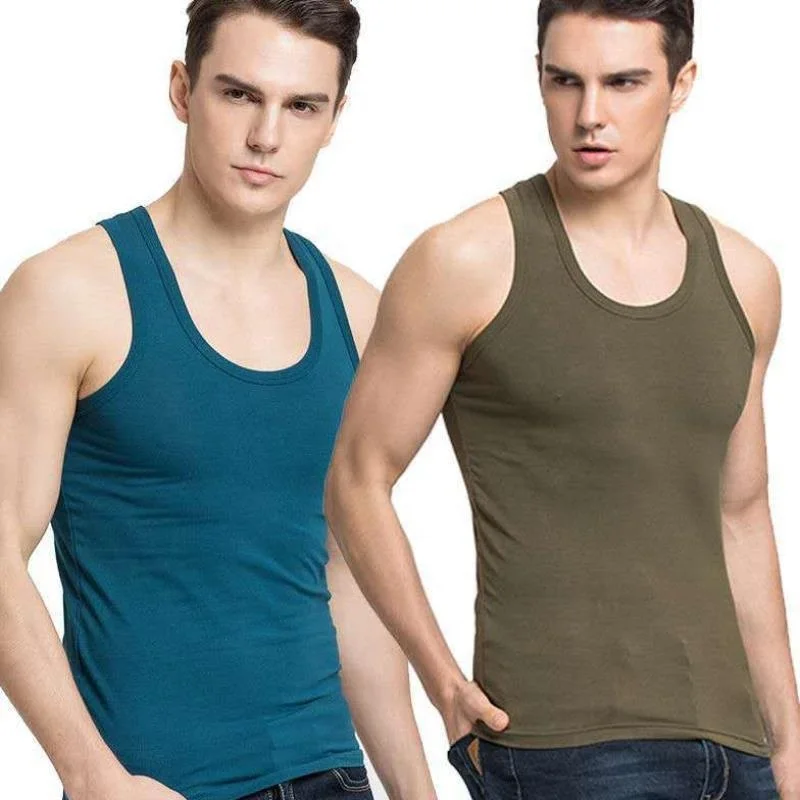 JL88B High Quality 5%Elastic 95% Cotton Sleeveless Singlet Bodybuilding Fitness Muscle Waist Trainer Vest Men Workout Tank Tops