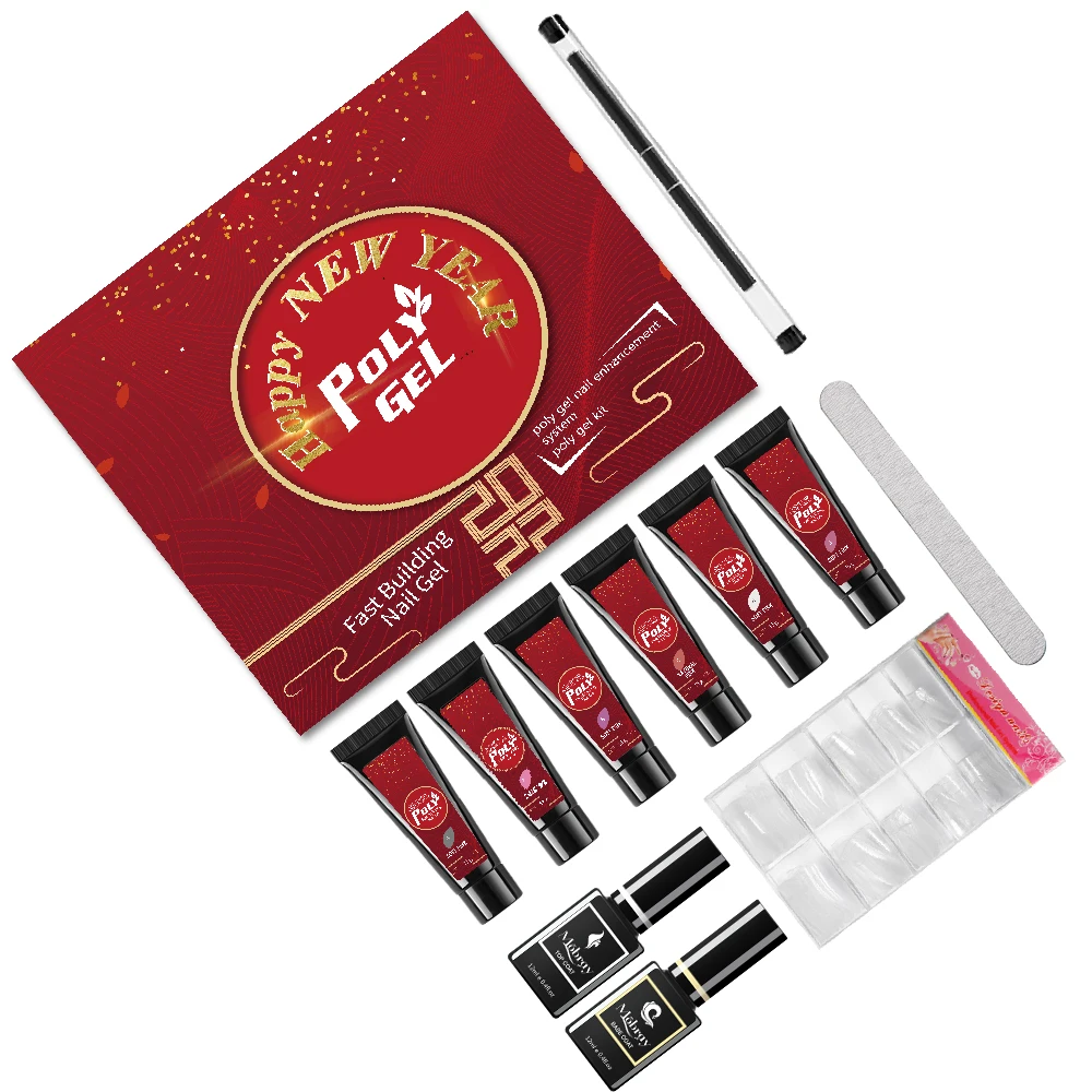 Mobray Latest Design 6 Colors Poly Nail Extension Gel Kit Nail Art Gel