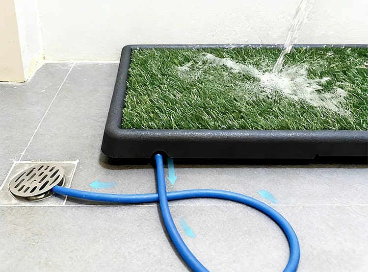 Hot Sale Large Artificial Grass Dog Pet Toilet With Drain Pipe Easy to Clean Potty Tray for Dogs Pet Training Supplies details
