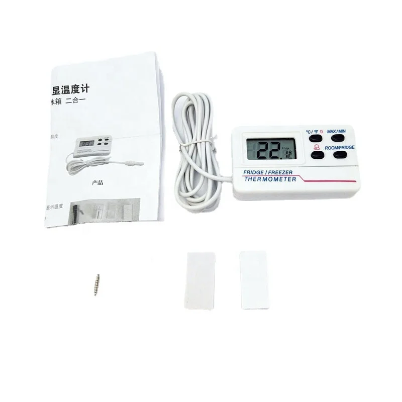 Max Min Digital Small Chiller Refrigerator Freezer Fridge Thermometer With Probe and Temperature Alert