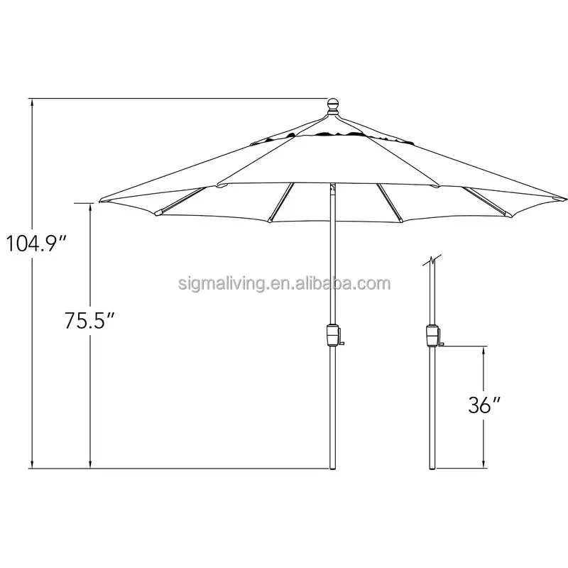 Wholesale Quality upgraded outdoor umbrella aluminum garden umbrella