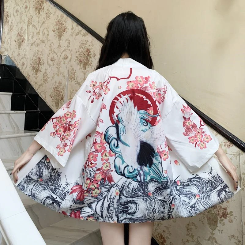 Wholesale Japanese Kimono Traditional Clothing Crane Carp Anime Kimono  Dress Shirts Women Samurai Haori Hombre Yukata Man Cardigan Shirt From  m.