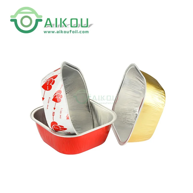 Square Disposable Aluminum Foil 100ml Cakes Packaging Brownie Pan With