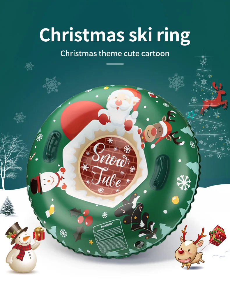Swimbobo comfort Take Firm Grip Christmas Money Adult and Kids Inflatable Sports Ski Ring Float Snow Tube
