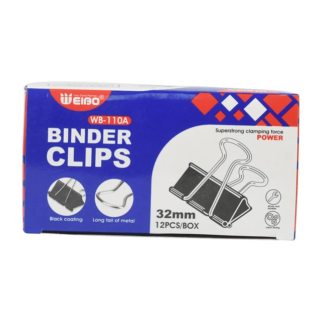 32mm Various Sizes Promotion Black Metal Binder Clips for Office - China  32mm Metal Clip, Binder Clips