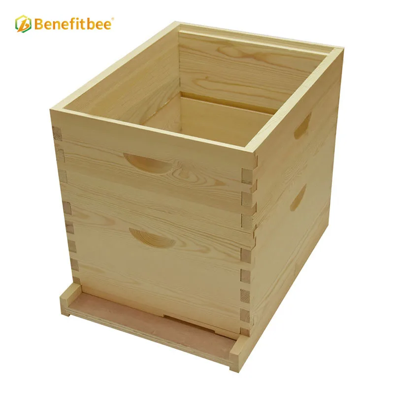 Benefitbee Factory Price Unassembled Langstroth Beehive Box Wooden Deep Hive Body  Pine Wood Hive Deep Box