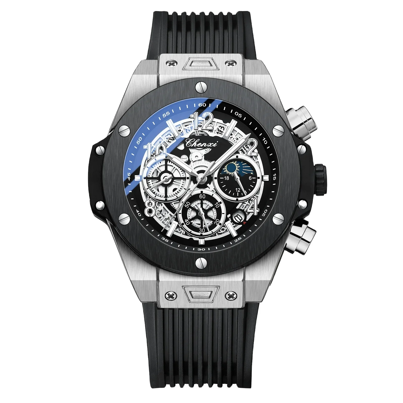 Chenxi 949 Quartz Luminous Watch Brand Luxury Original Waterproof Watches Business Style Silicone Band Sport Wristwatch for Men