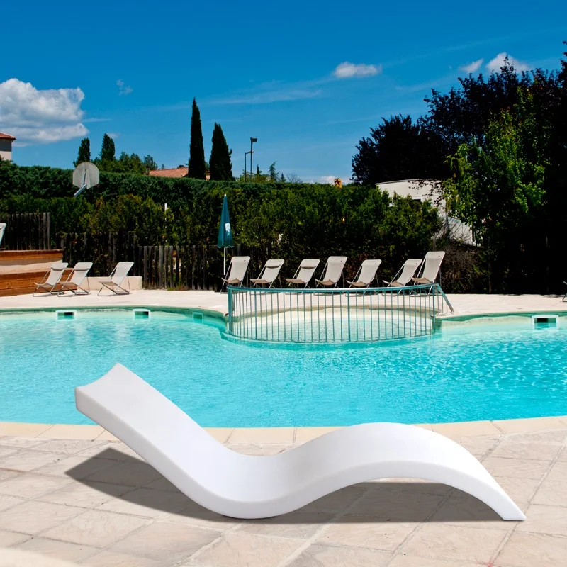 New Design Plastic Swimming Pool Lounge Chair High Back Tanning Outdoor Chaise Ledge Pool Chair