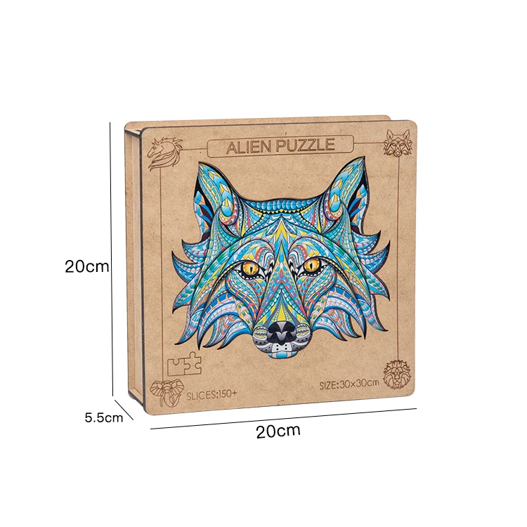 Unique Wooden Mysterious Animal Jigsaw Puzzles Educational Gifts For Kids Adults 